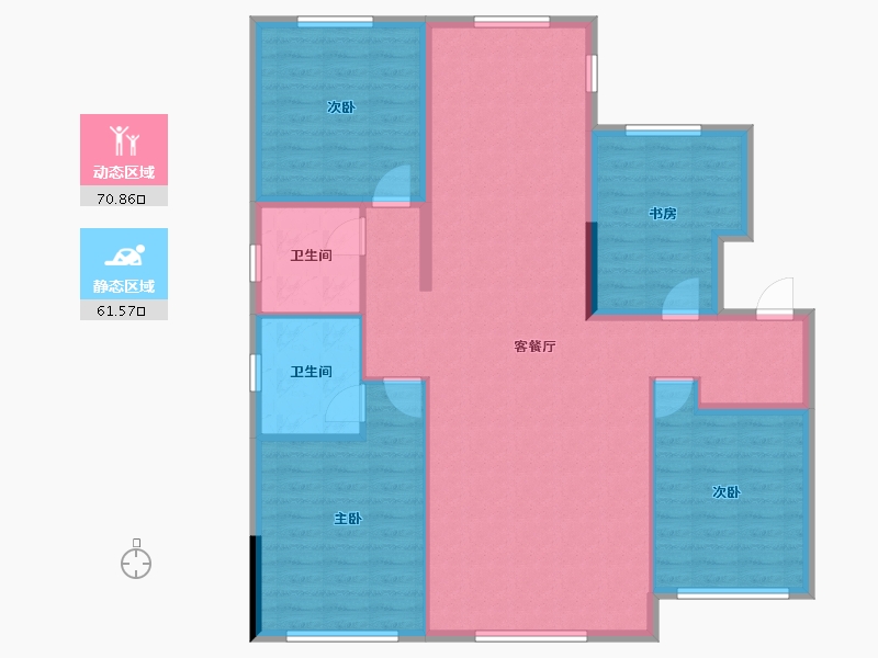 辽宁省-盘锦市-总部生态城·泰郡三期-120.60-户型库-动静分区