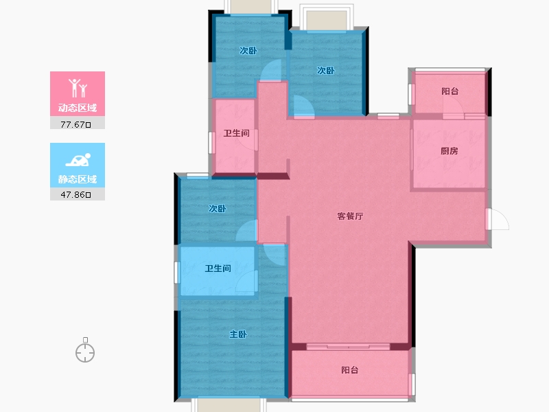 广西壮族自治区-柳州市-恒大珺睿府-113.62-户型库-动静分区