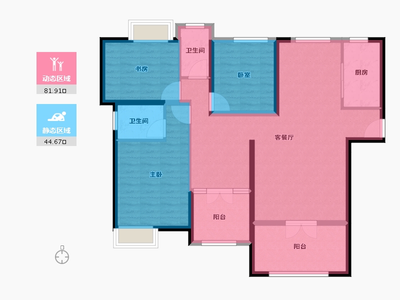 湖北省-随州市-海翼·汉东至尊-113.61-户型库-动静分区