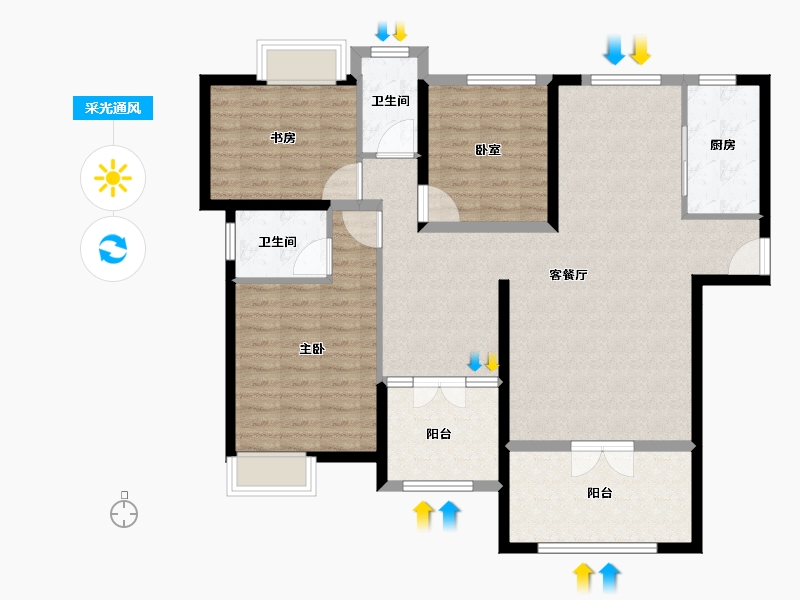 湖北省-随州市-海翼·汉东至尊-113.61-户型库-采光通风