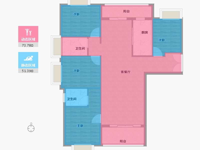 广东省-梅州市-雅涛豪苑-114.40-户型库-动静分区