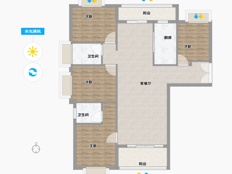 广东省-梅州市-雅涛豪苑-114.40-户型库-采光通风