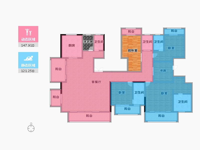 河南省-郑州市-永威上和府-263.89-户型库-动静分区