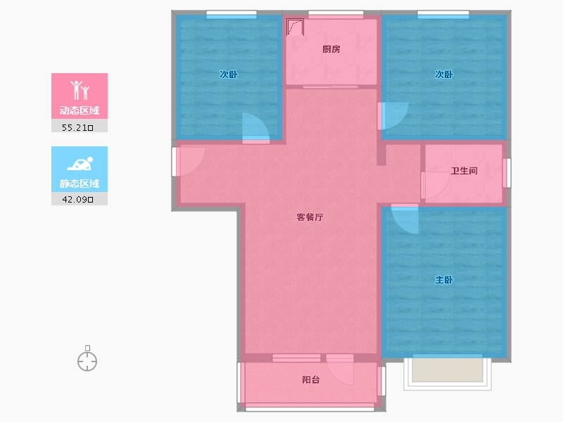 河北省-廊坊市-中远·佳成时代-86.40-户型库-动静分区