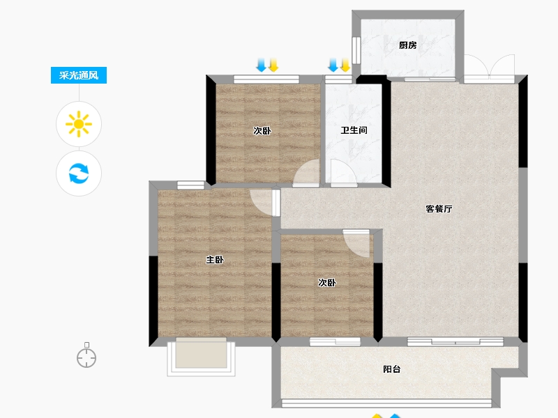 安徽省-宿州市-钟鑫·状元府-78.40-户型库-采光通风