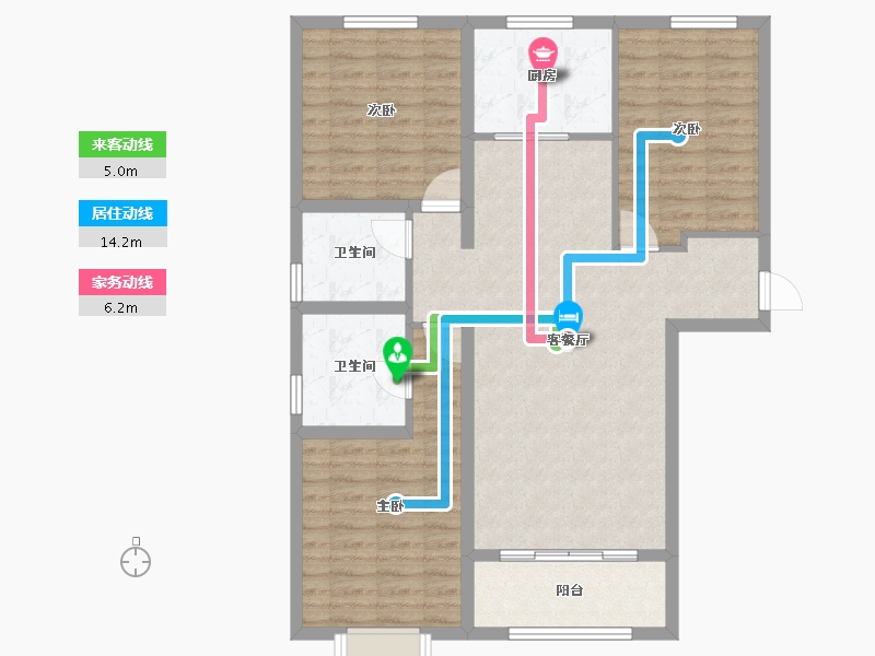 河北省-邢台市-新华里188号-96.00-户型库-动静线