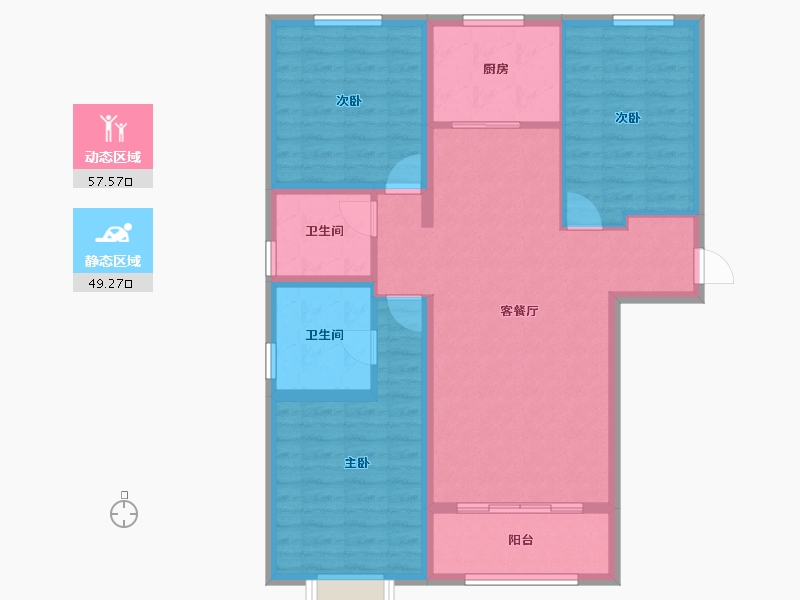 河北省-邢台市-新华里188号-96.00-户型库-动静分区