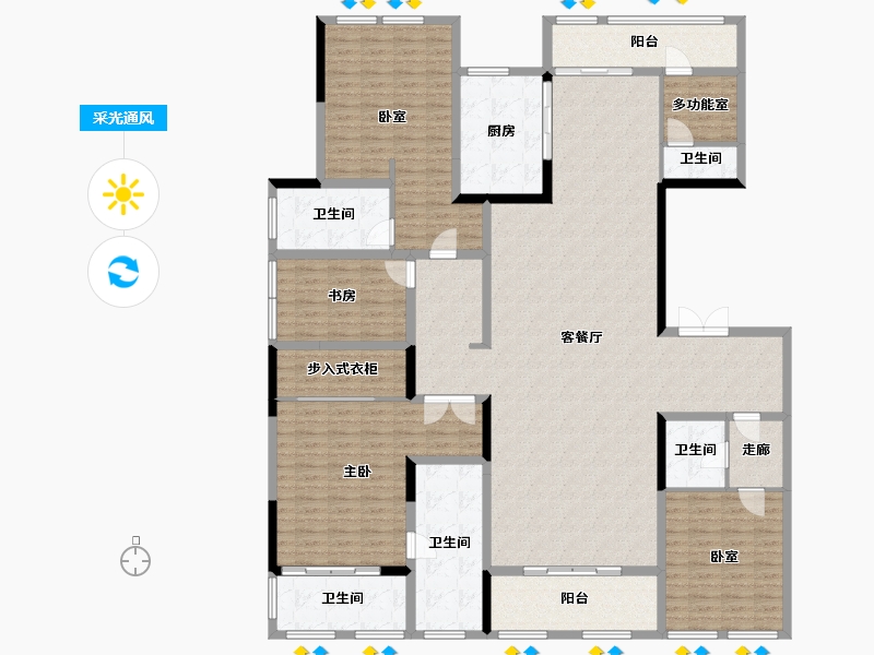 浙江省-杭州市-宋都天润​-220.06-户型库-采光通风