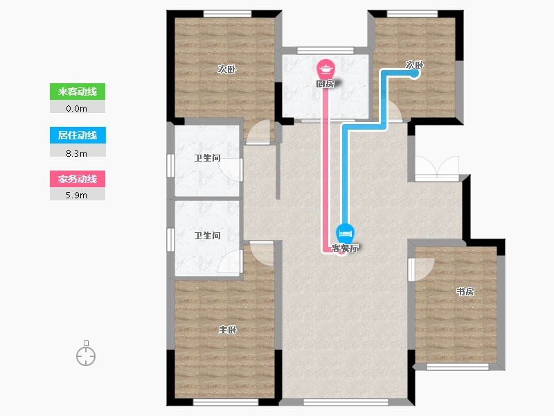 辽宁省-盘锦市-总部生态城·泰郡四期-112.23-户型库-动静线