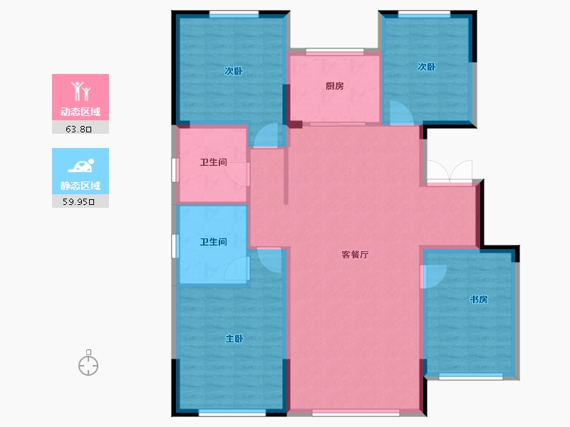 辽宁省-盘锦市-总部生态城·泰郡四期-112.23-户型库-动静分区