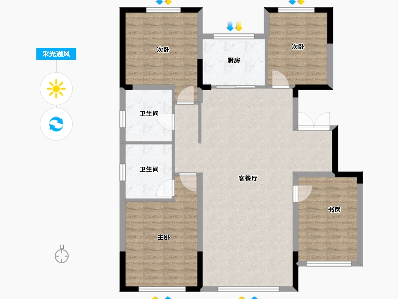 辽宁省-盘锦市-总部生态城·泰郡四期-112.23-户型库-采光通风