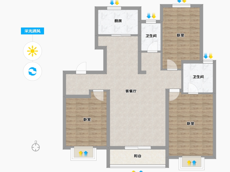 河北省-邢台市-邢台万腾御景城-101.17-户型库-采光通风