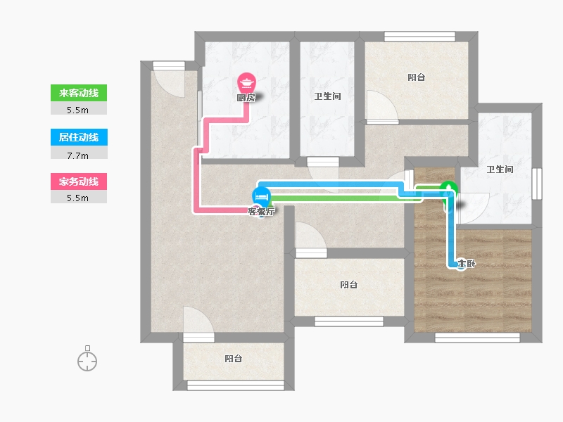 四川省-眉山市-东湖春天-75.00-户型库-动静线