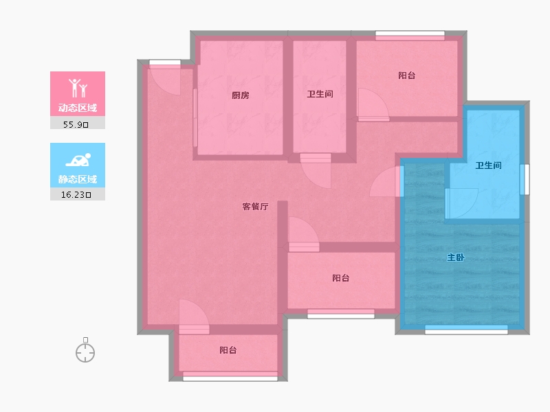 四川省-眉山市-东湖春天-75.00-户型库-动静分区