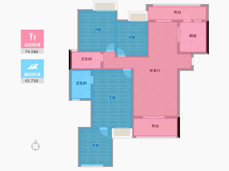 贵州省-铜仁市-桐达果岭-122.72-户型库-动静分区