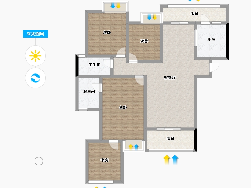 贵州省-铜仁市-桐达果岭-122.72-户型库-采光通风