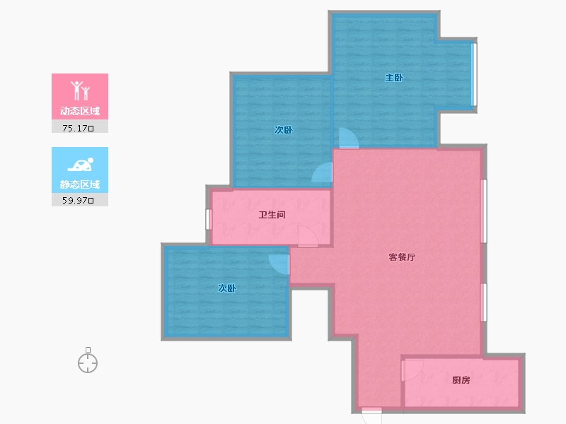 陕西省-西安市-中登文景时代-A座-125.00-户型库-动静分区