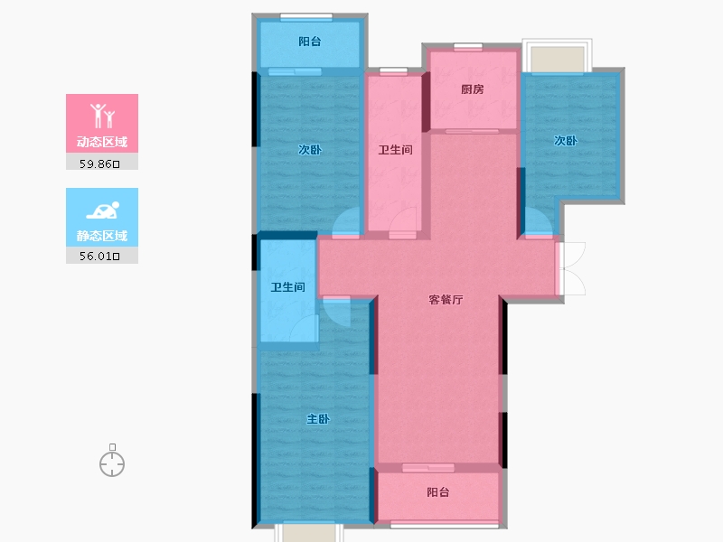 河南省-焦作市-孟州宏业鑫城-102.80-户型库-动静分区