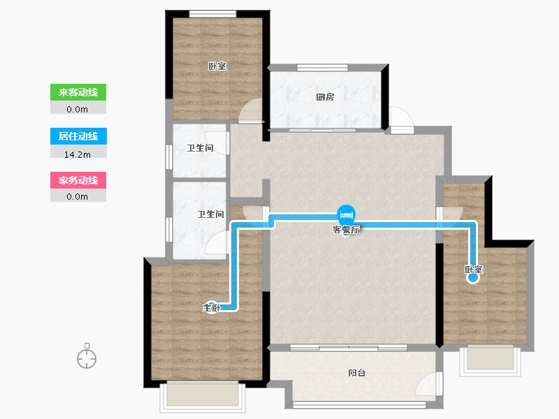 河南省-郑州市-新城玺樾门第-108.00-户型库-动静线