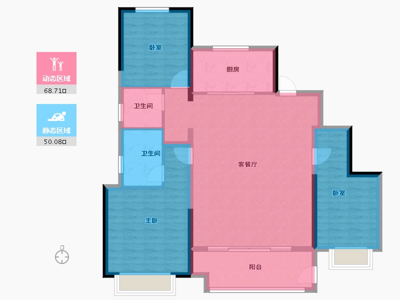 河南省-郑州市-新城玺樾门第-108.00-户型库-动静分区