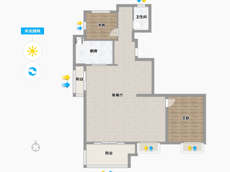 江苏省-苏州市-东原千浔-108.00-户型库-采光通风