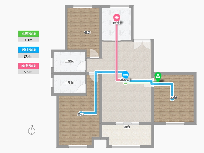 山东省-济宁市-泗水立国如意花园小区-123.00-户型库-动静线