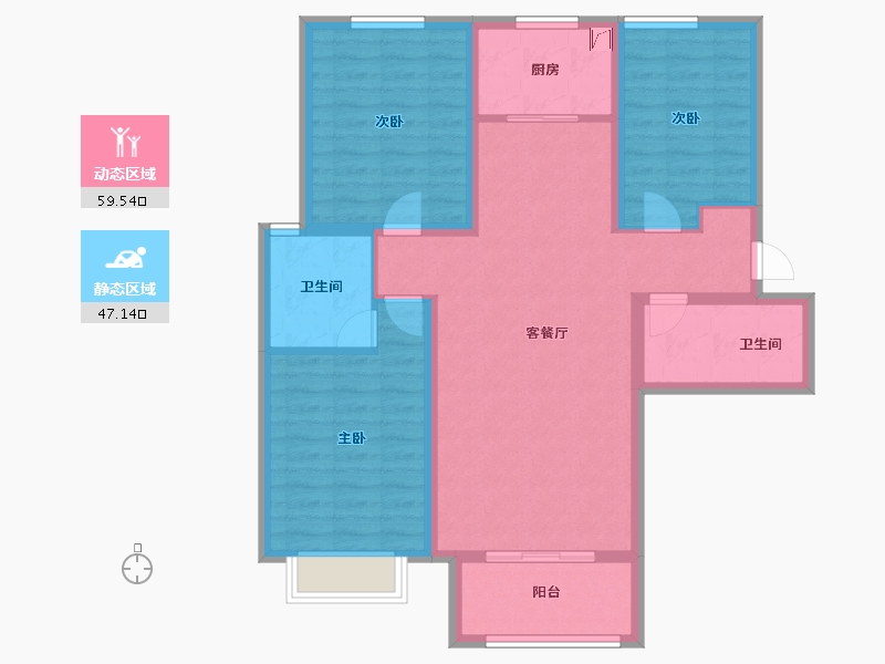 河北省-邢台市-新华里188号-95.19-户型库-动静分区