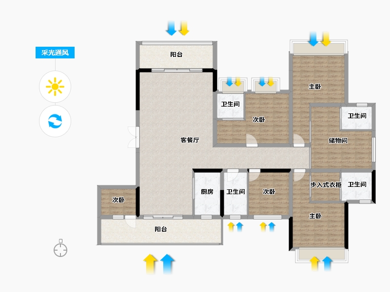 广东省-梅州市-创杰璟苑-181.60-户型库-采光通风