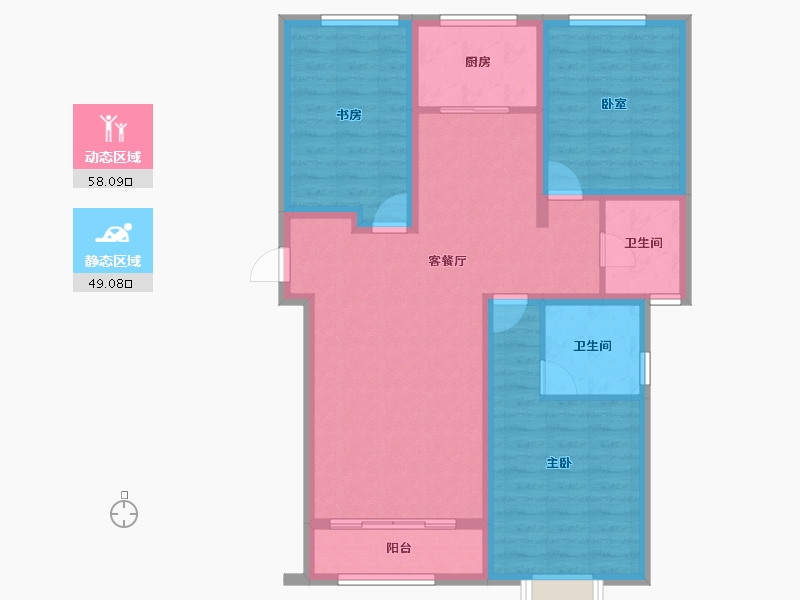 河北省-邢台市-丰基云墅-95.76-户型库-动静分区