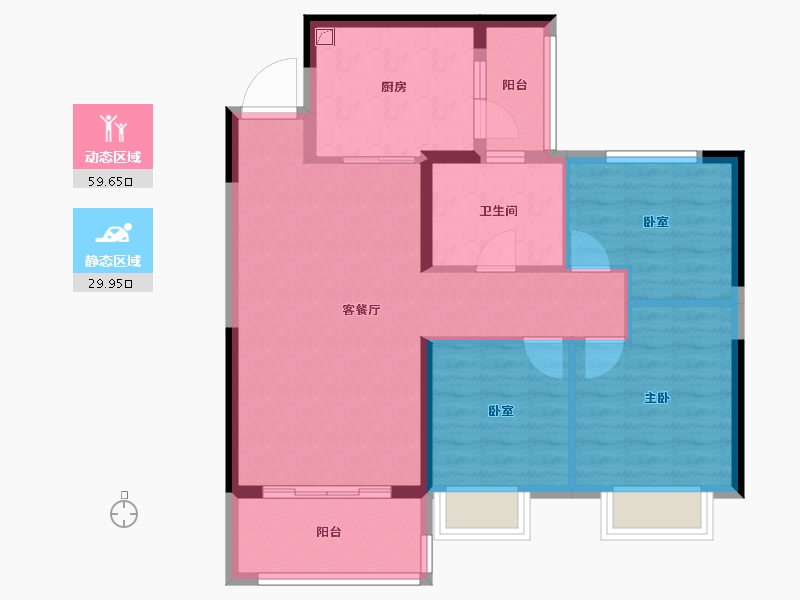 安徽省-六安市-恒大珺庭-80.30-户型库-动静分区