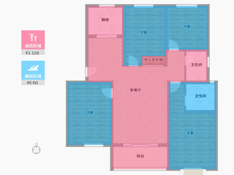 陕西省-渭南市-长安尚苑·幸福里-114.06-户型库-动静分区