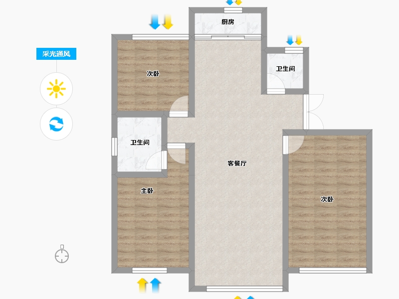 辽宁省-盘锦市-海泉湾霞光府-93.11-户型库-采光通风