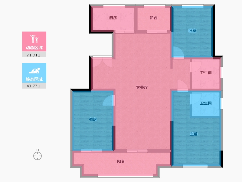 山东省-临沂市-城开御府-106.87-户型库-动静分区