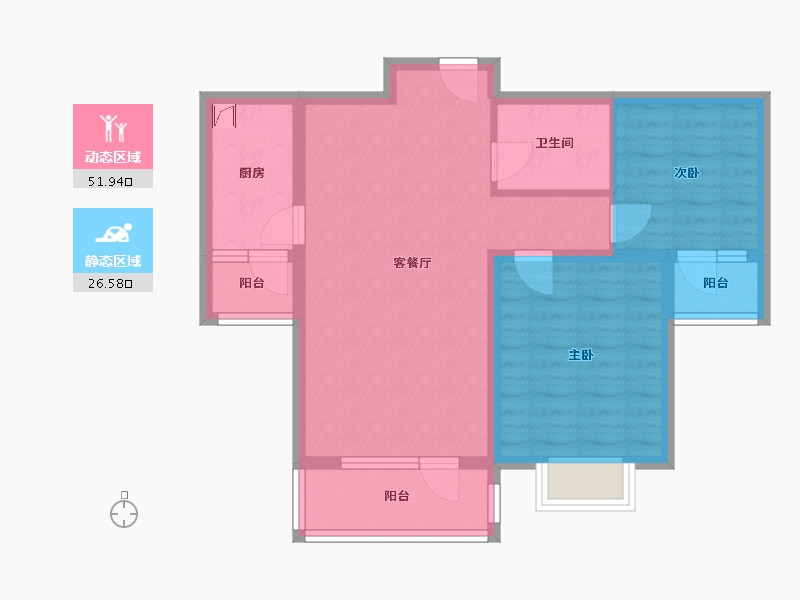 河北省-廊坊市-中远·佳成时代-69.11-户型库-动静分区