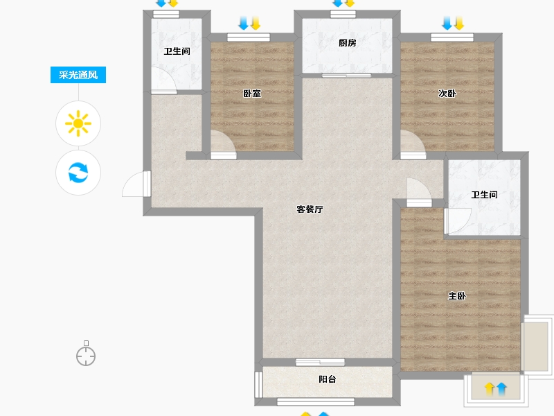 河南省-驻马店市-永盛国际-118.00-户型库-采光通风