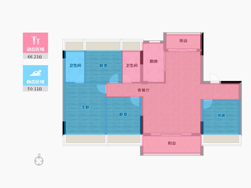 湖北省-荆州市-利达豪庭-105.25-户型库-动静分区