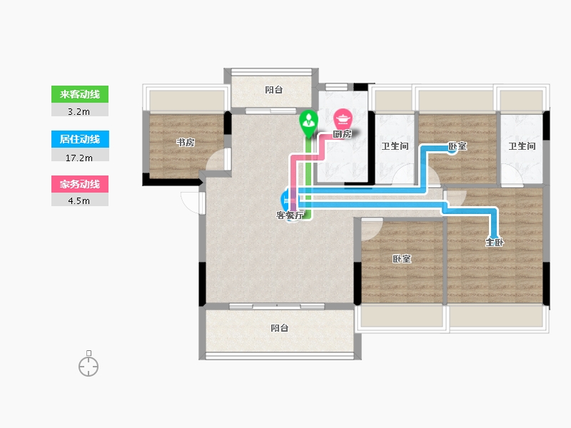 湖北省-荆州市-利达豪庭-94.76-户型库-动静线