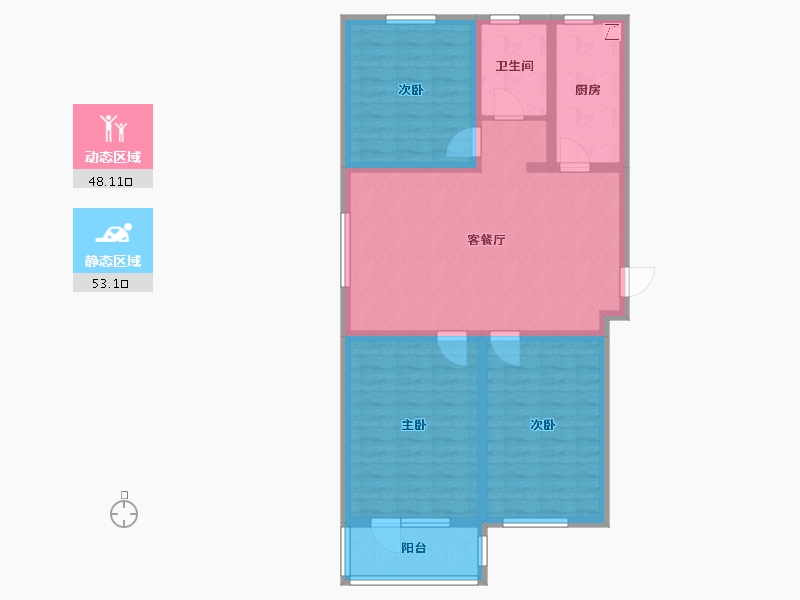 河北省-廊坊市-中远·佳成时代-90.04-户型库-动静分区