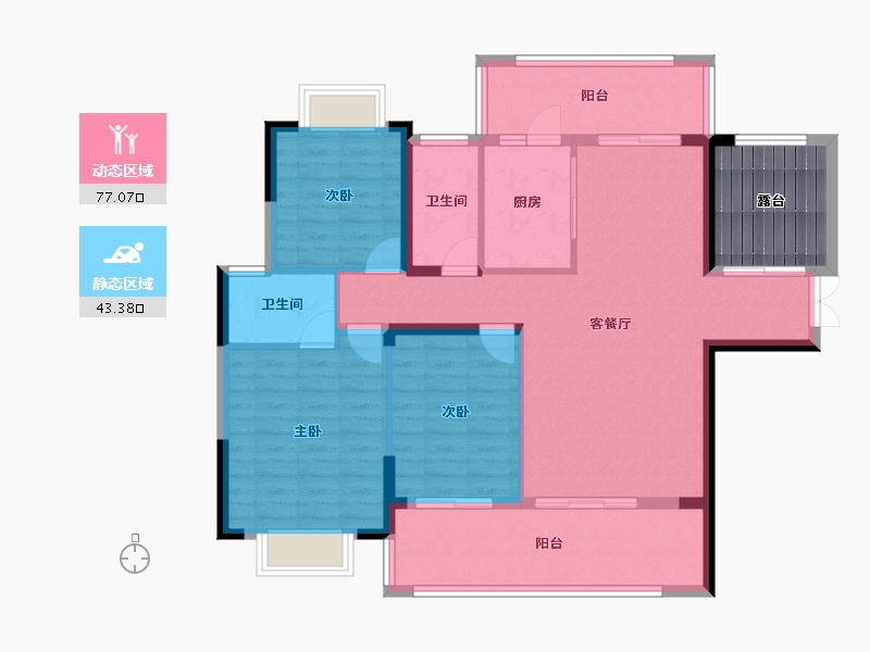 湖南省-邵阳市-恒泰珑湖·二期-116.75-户型库-动静分区