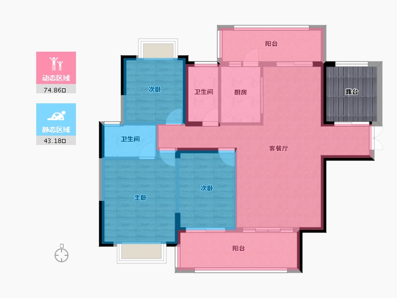 湖南省-邵阳市-恒泰珑湖·二期-114.75-户型库-动静分区