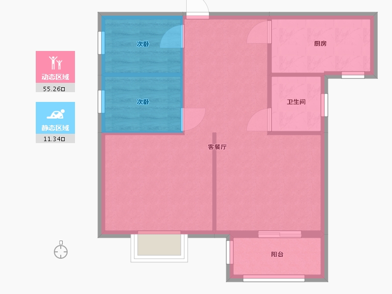 河北省-石家庄市-天山花园-70.00-户型库-动静分区