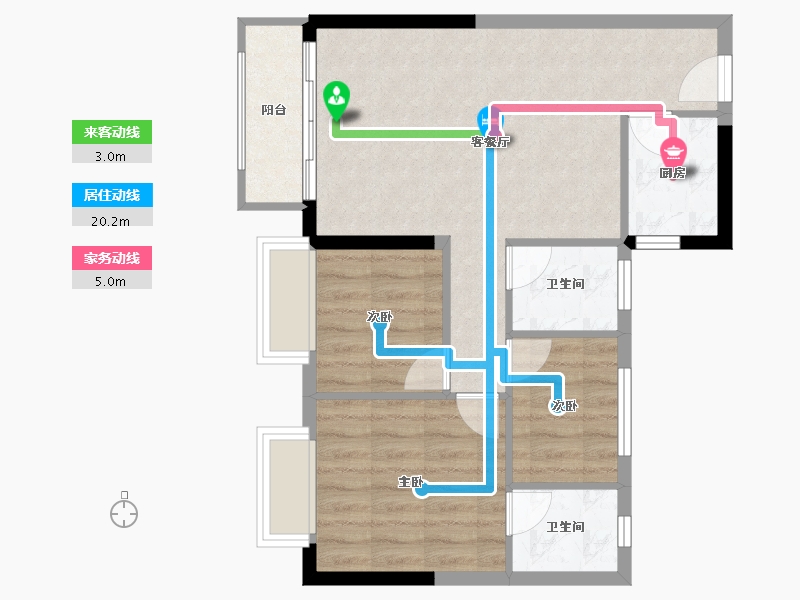 福建省-龙岩市-城发雅郡城市展厅-65.00-户型库-动静线