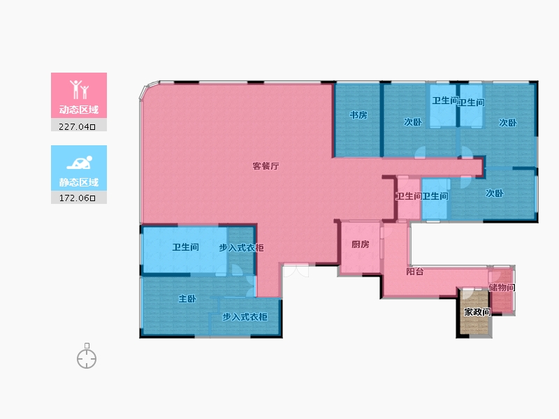 重庆-重庆市-长嘉汇两江峯-374.74-户型库-动静分区