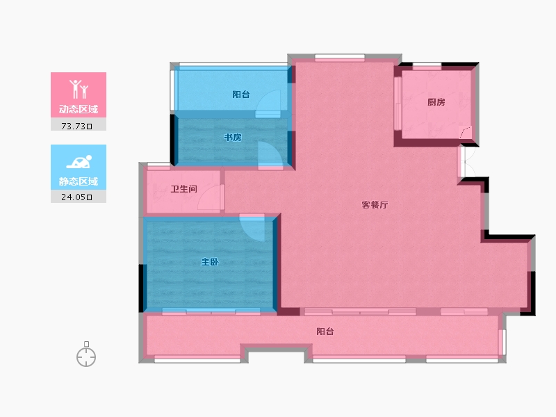 安徽省-六安市-文一·锦门桃溪里-87.70-户型库-动静分区