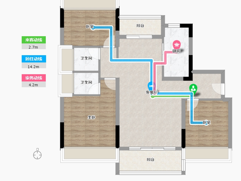 湖北省-荆州市-利达豪庭-88.28-户型库-动静线