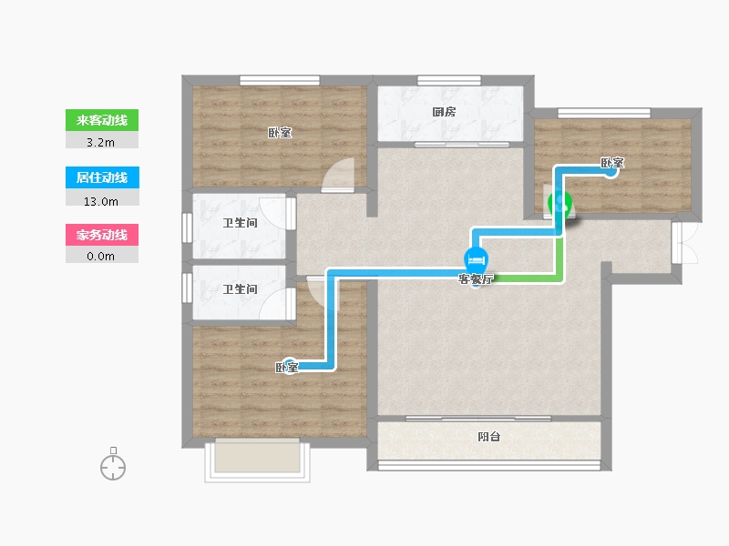 河北省-邢台市-东昇华府-88.89-户型库-动静线