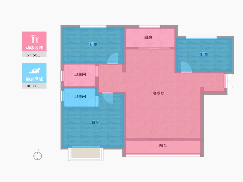 河北省-邢台市-东昇华府-88.89-户型库-动静分区