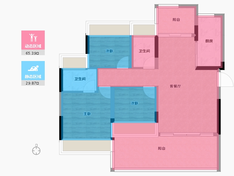 湖北省-荆州市-御景学府-85.09-户型库-动静分区