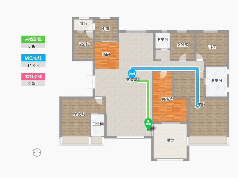 内蒙古自治区-乌兰察布市-众邦·皇苑-203.89-户型库-动静线