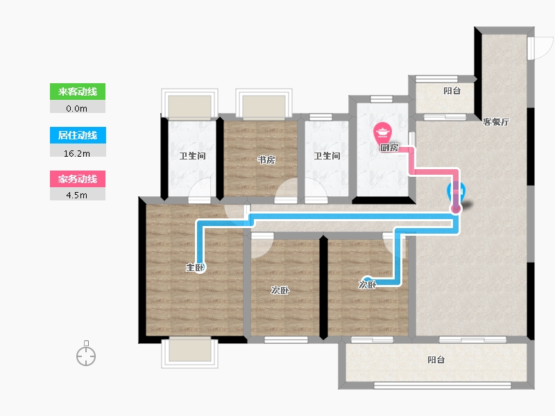 湖南省-长沙市-中信城开·东宸上品-104.34-户型库-动静线